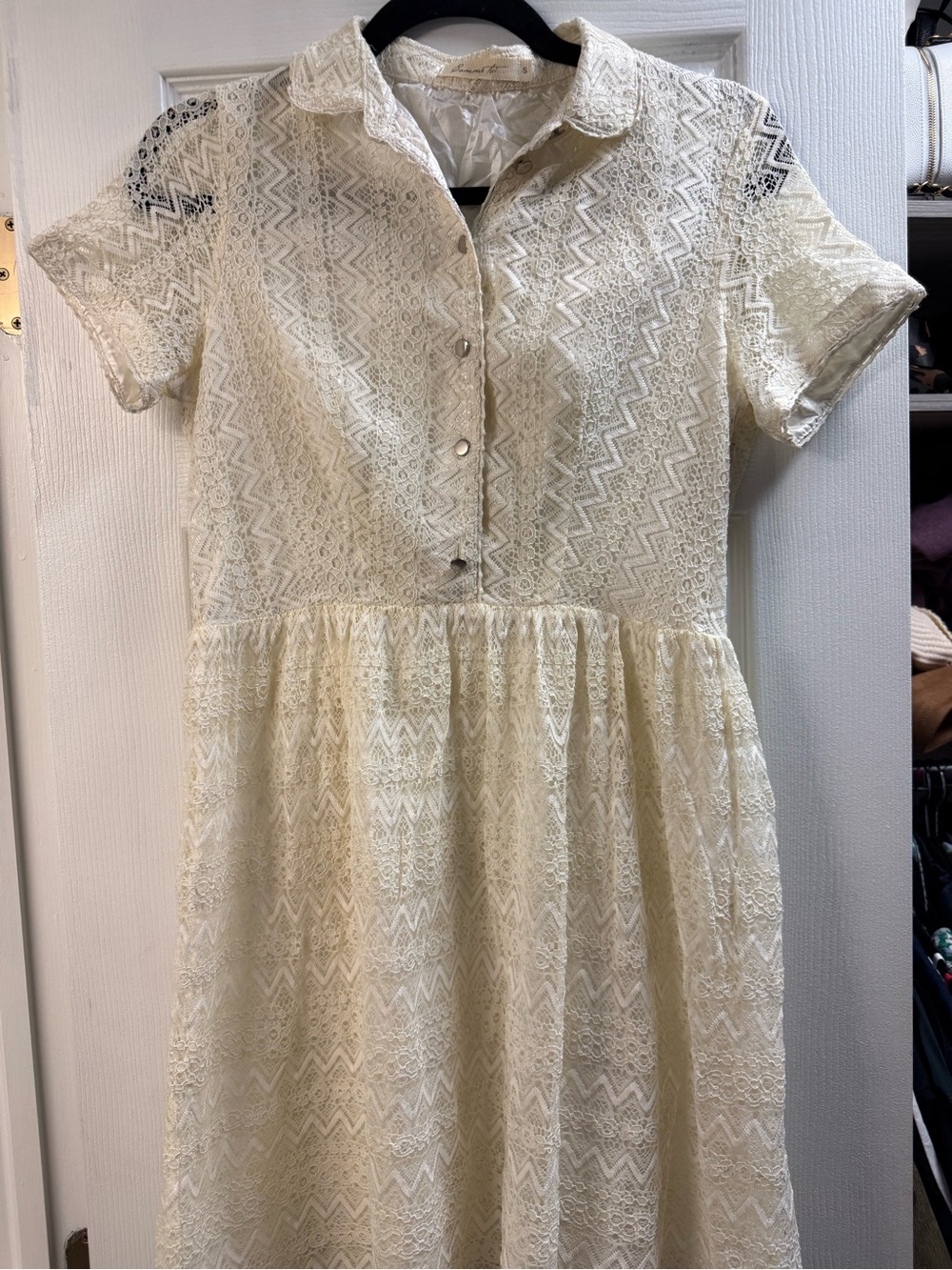 Commise To... Ivory Lace Dress - Small